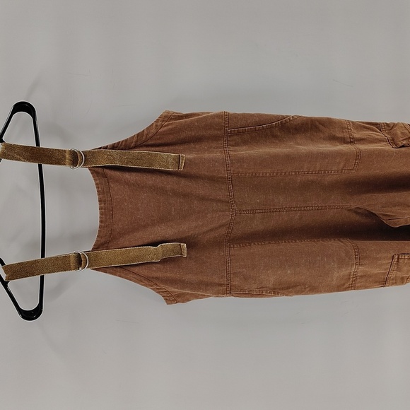 ee:Some Brown Jumper Adjustable Strap Size Small Wide Leg Leg Pockets - Picture 3 of 7